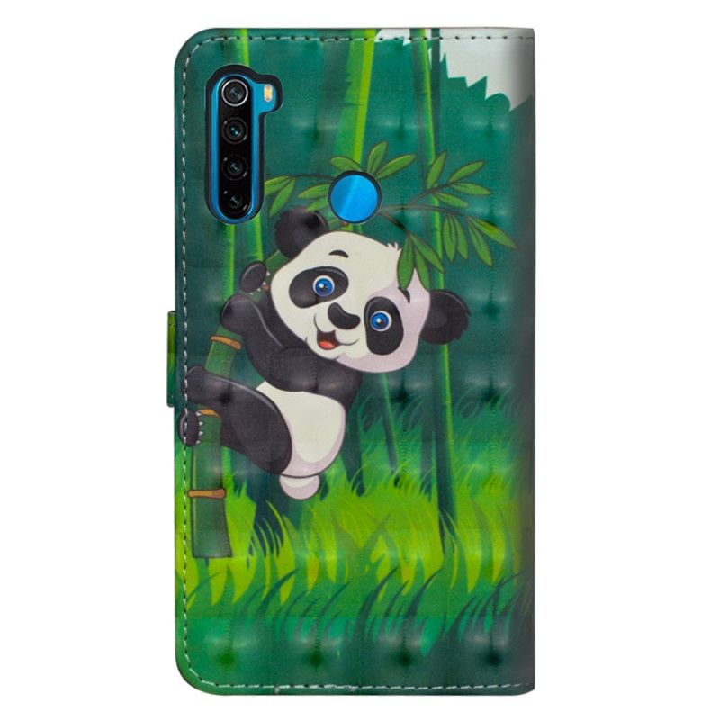 Lederhüllen Xiaomi Redmi Note 8T Handyhülle Panda Und Bambus