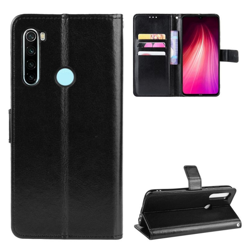 Lederhüllen Xiaomi Redmi Note 8T Schwarz Auffälliges Kunstleder