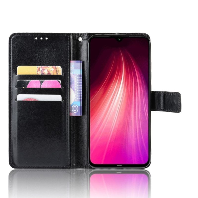 Lederhüllen Xiaomi Redmi Note 8T Schwarz Auffälliges Kunstleder