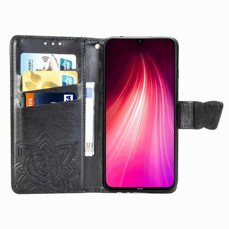 Lederhüllen Xiaomi Redmi Note 8T Schwarz Halbe Schmetterlinge