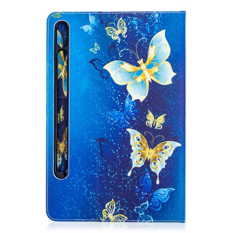 Case Samsung Galaxy Tab S7 Dunkelblau Kostbare Schmetterlinge