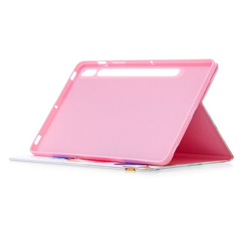 Case Samsung Galaxy Tab S7 Pink Handyhülle Aquarellschmetterlinge