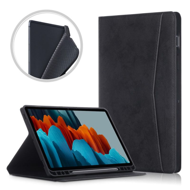 Case Samsung Galaxy Tab S7 Schwarz Business-Ledereffekt