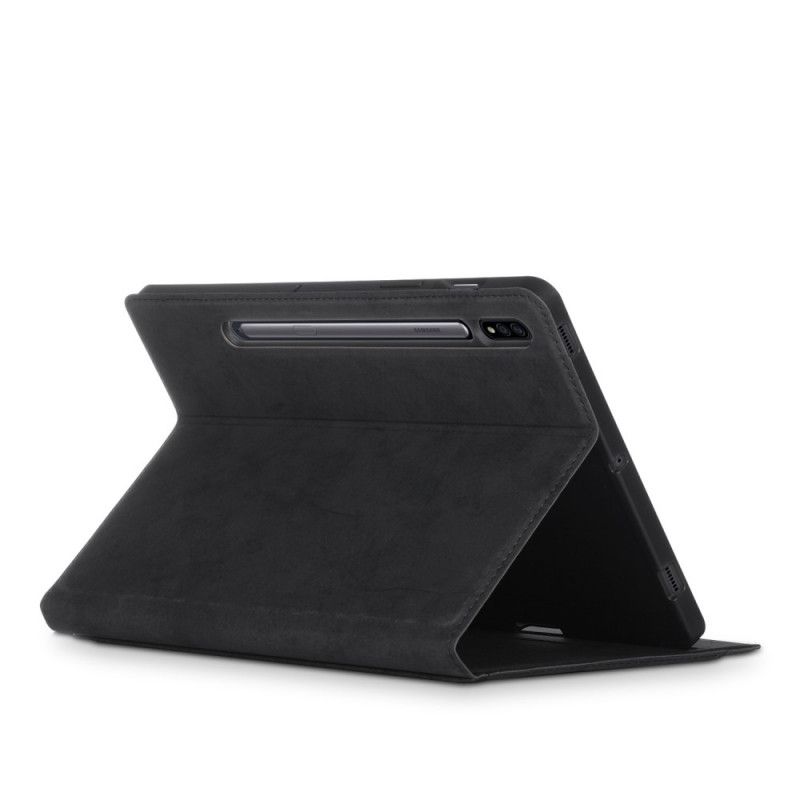 Case Samsung Galaxy Tab S7 Schwarz Business-Ledereffekt