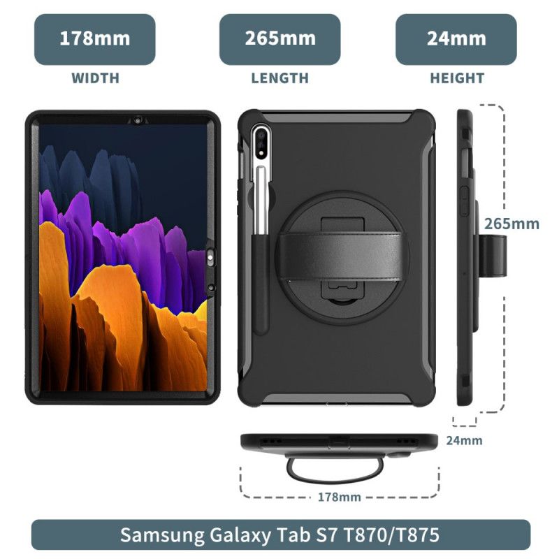 Hülle Samsung Galaxy Tab S7 Schwarz Multifunktionales Geschäft