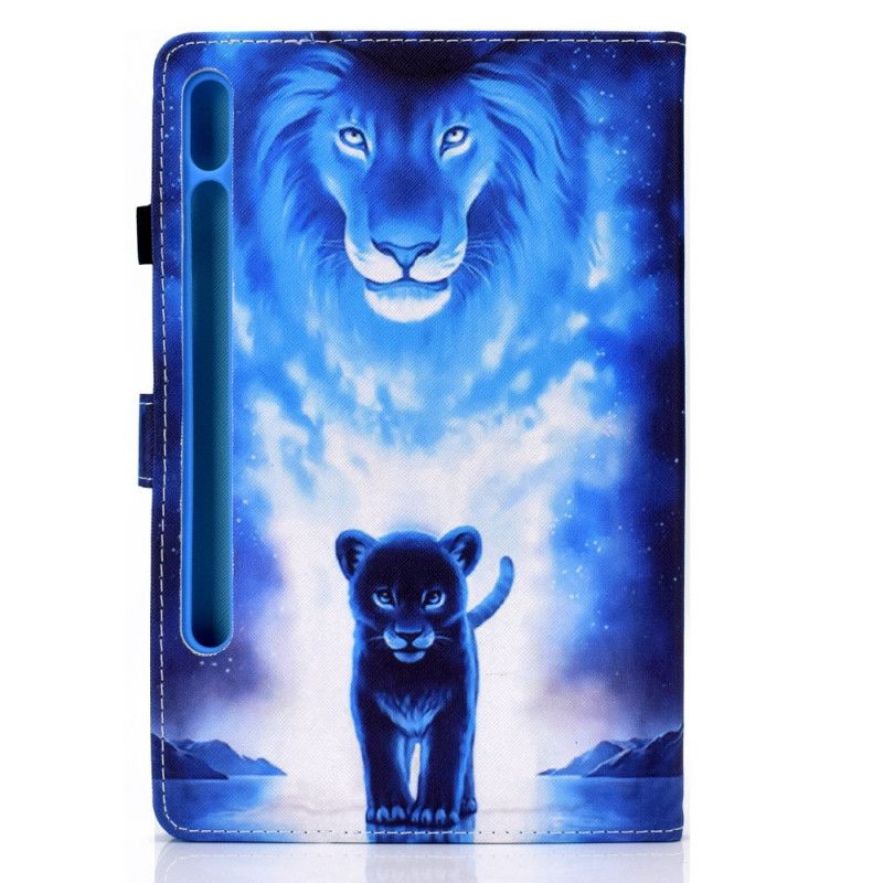 Kunstlederbezug Samsung Galaxy Tab S7 Handyhülle Löwenbaby