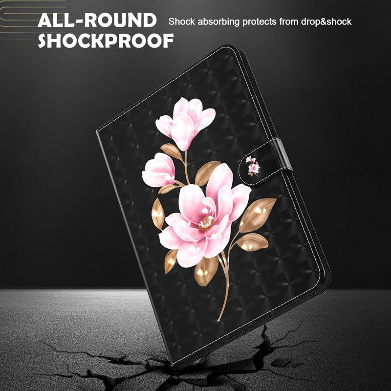 Kunstlederbezug Samsung Galaxy Tab S7 Schwarz Baumblumen