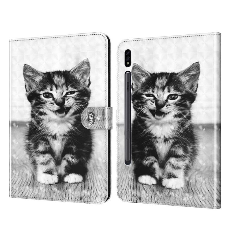 Kunstlederbezug Samsung Galaxy Tab S7 Schwarz Kätzchen