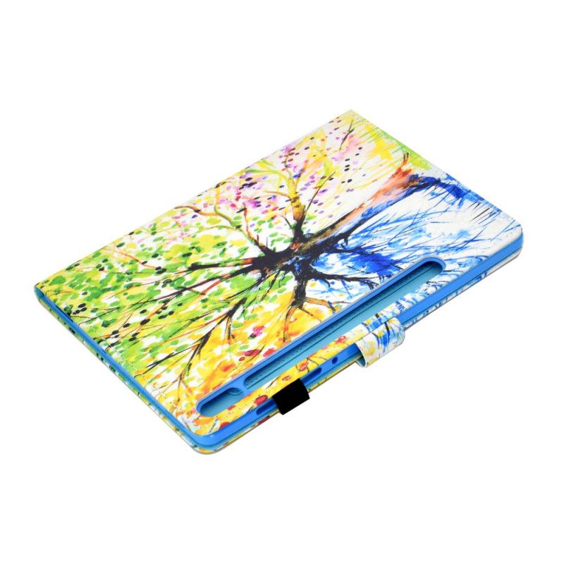 Lederhüllen Für Samsung Galaxy Tab S7 Aquarellbaum