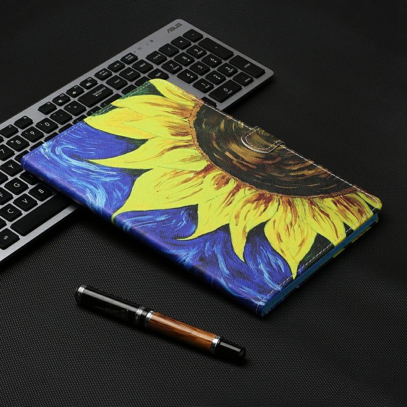 Lederhüllen Samsung Galaxy Tab S7 Bemalte Sonnenblume