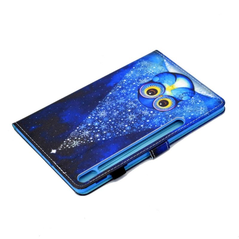 Lederhüllen Samsung Galaxy Tab S7 Dunkelblau Eule