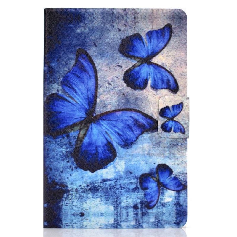 Lederhüllen Samsung Galaxy Tab S7 Dunkelblau Schmetterlinge
