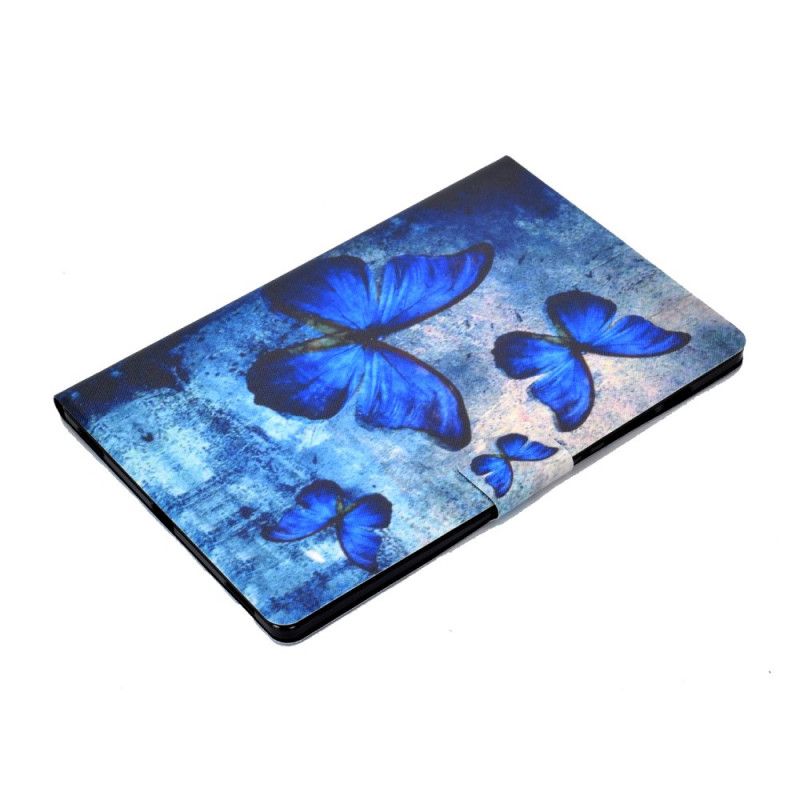 Lederhüllen Samsung Galaxy Tab S7 Dunkelblau Schmetterlinge