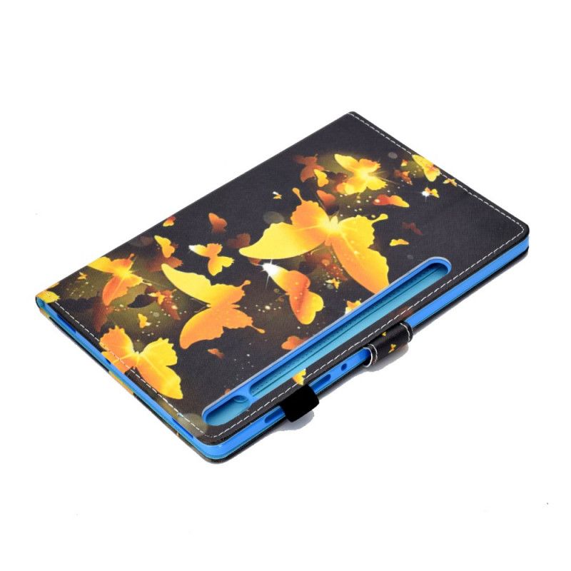 Lederhüllen Samsung Galaxy Tab S7 Gelb Handyhülle Einzigartige Schmetterlinge