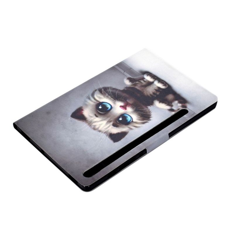 Lederhüllen Samsung Galaxy Tab S7 Grau Katzenblaue Augen