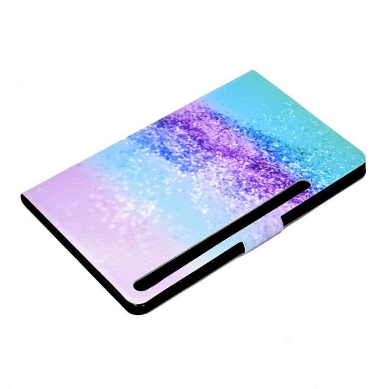 Lederhüllen Samsung Galaxy Tab S7 Pink Glänzende Pailletten