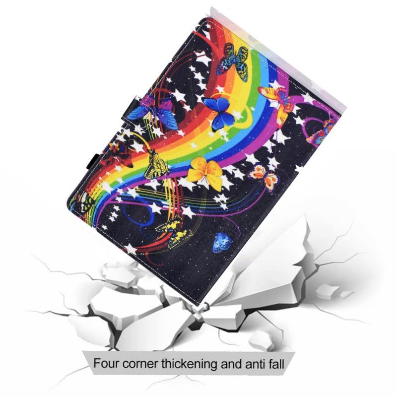 Lederhüllen Samsung Galaxy Tab S7 Schwarz Schmetterlinge Schmetterling