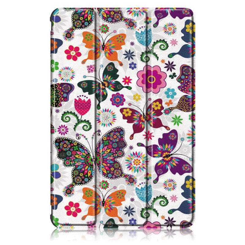 Smart Case Samsung Galaxy Tab S7 Verstärkte Schmetterlinge Und Blumen