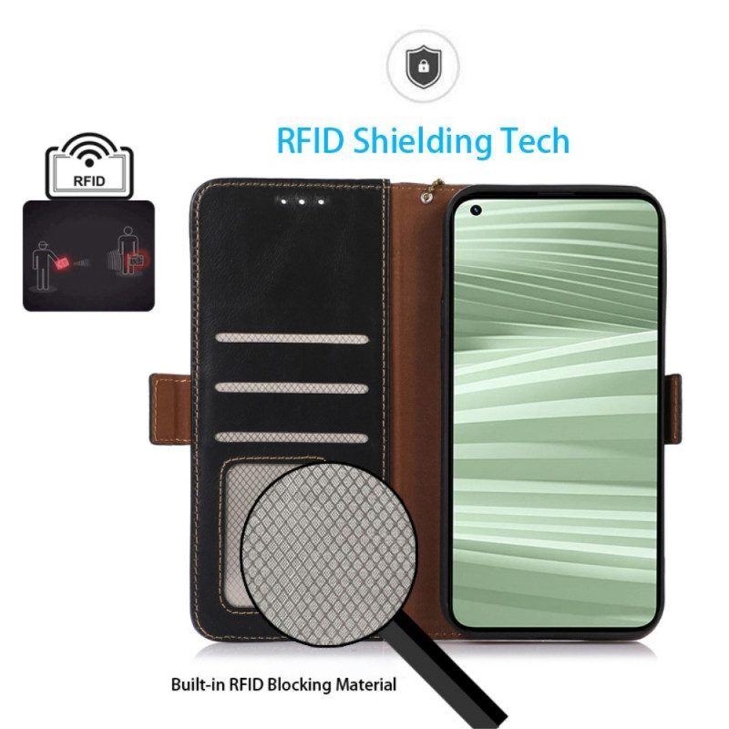 Flip Case Für Realme GT2 Pro Echtes Leder