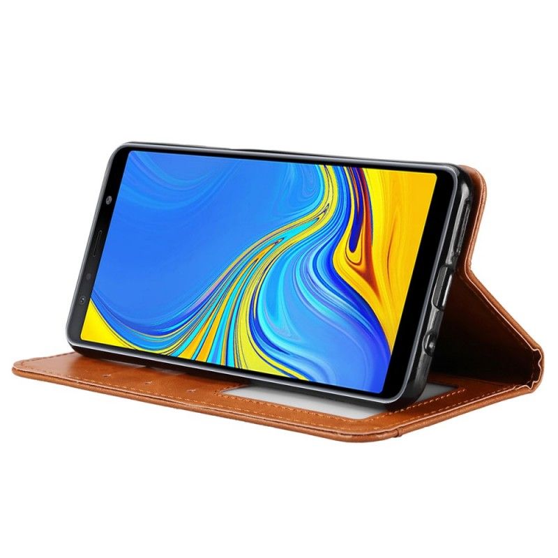 Flip Case Für Samsung Galaxy A50 Schwarz Kartenhalter Aus Kunstleder