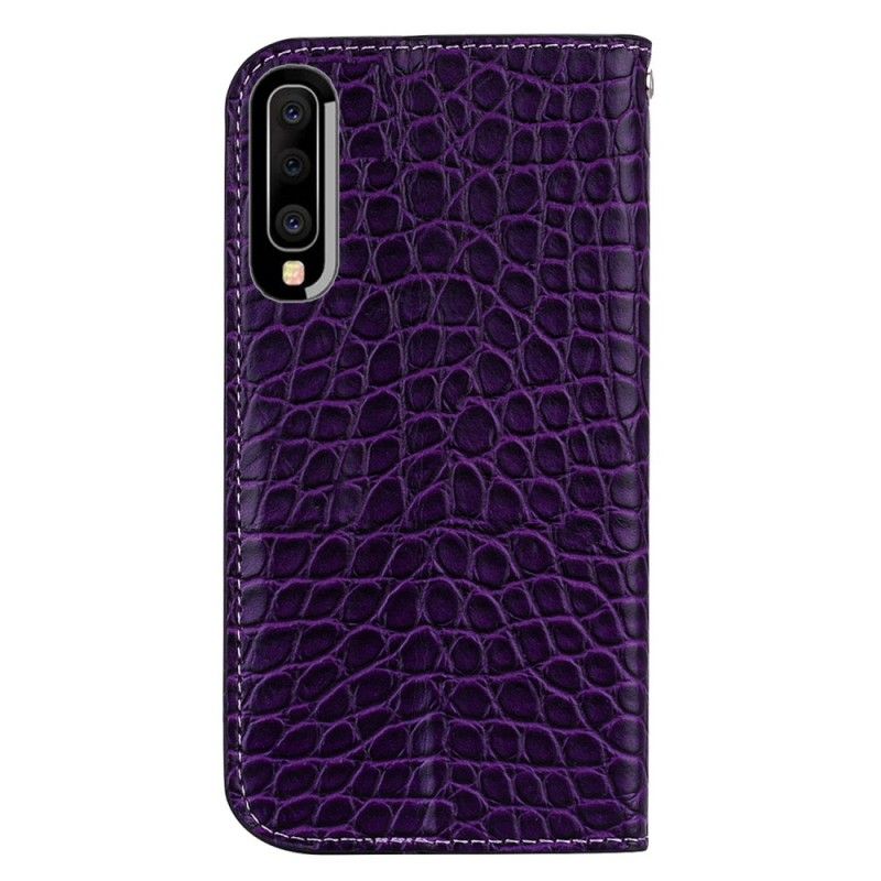 Flip Case Samsung Galaxy A50 Schwarz Krokodilhauteffekt Und Pailletten