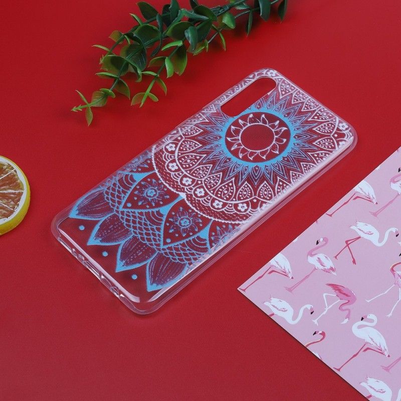 Hülle Für Samsung Galaxy A50 Pink Transparentes Buntes Mandala