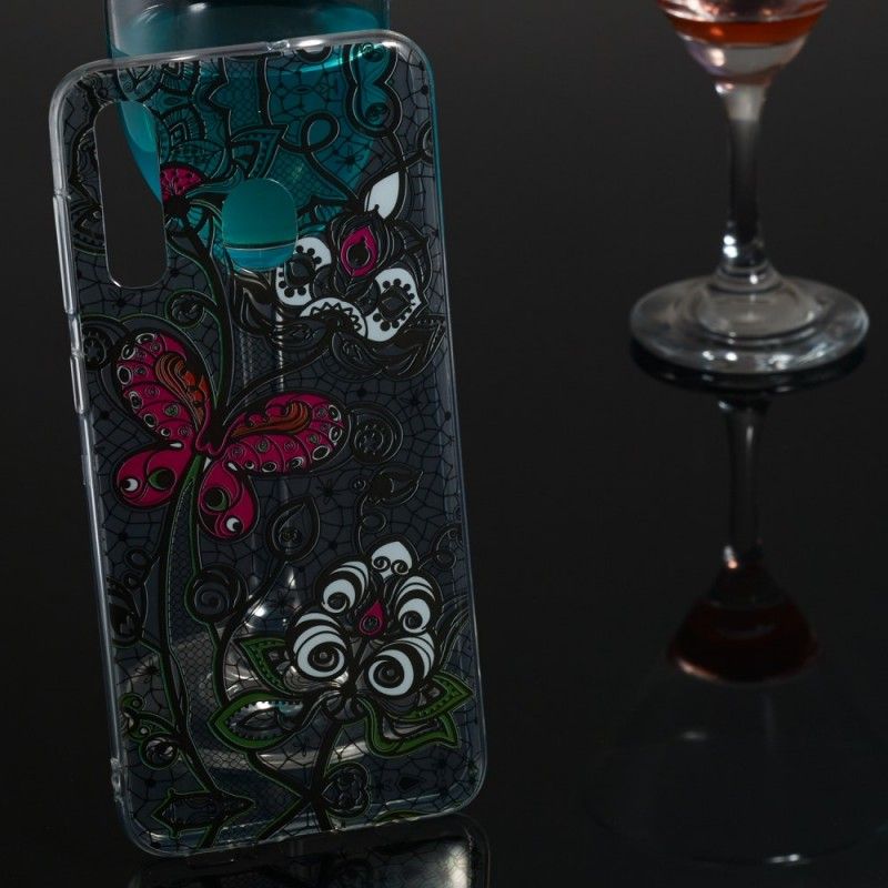 Hülle Für Samsung Galaxy A50 Schmetterling Und Spitze