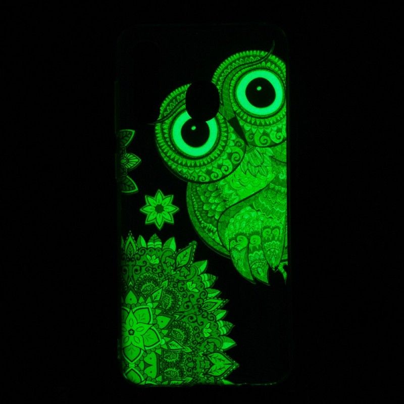 Hülle Samsung Galaxy A50 Fluoreszierende Mandala-Eule