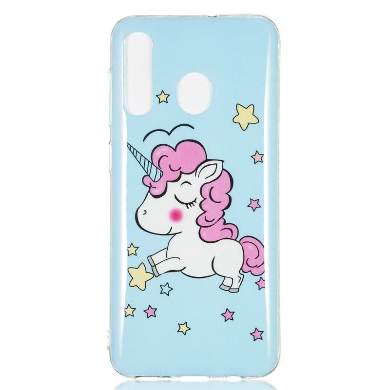 Hülle Samsung Galaxy A50 Fluoreszierendes Einhorn