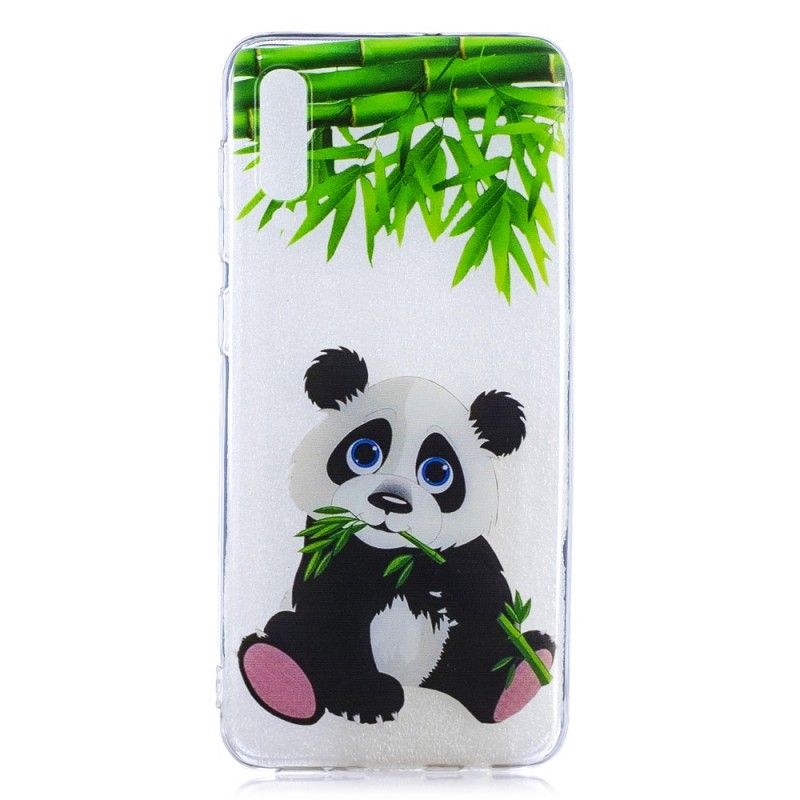 Hülle Samsung Galaxy A50 Handyhülle Transparenter Panda Essen