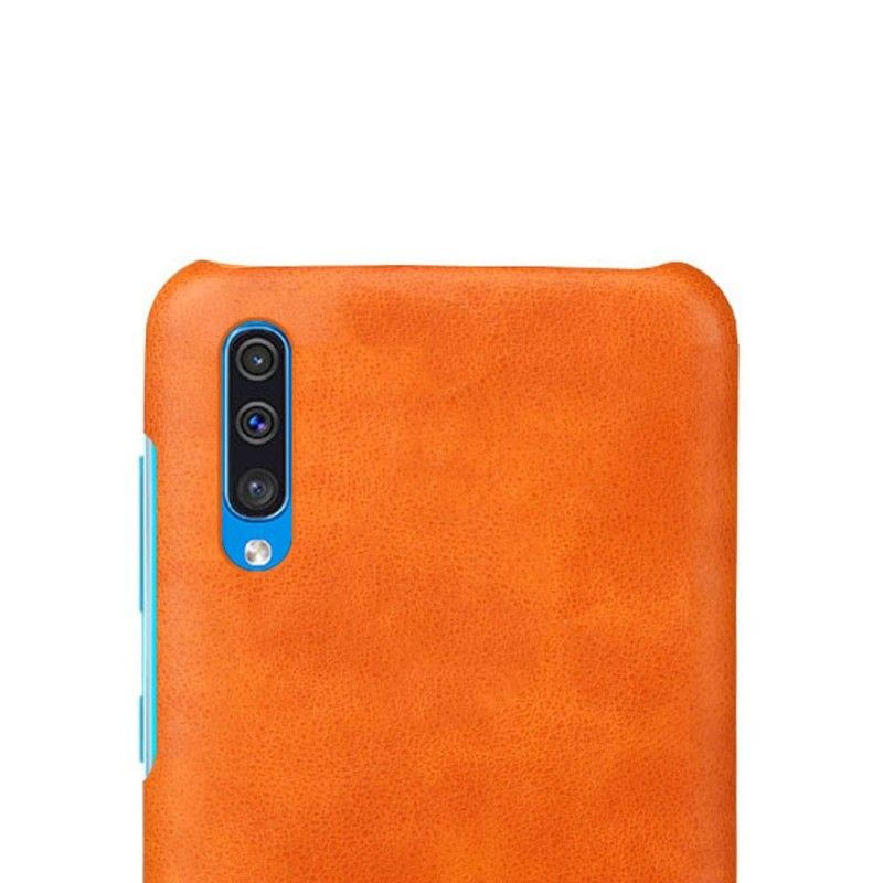 Hülle Samsung Galaxy A50 Schwarz Performance Lychee Ledereffekt