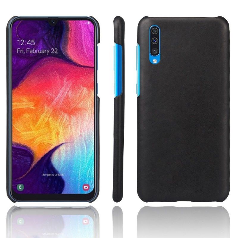 Hülle Samsung Galaxy A50 Schwarz Performance Lychee Ledereffekt