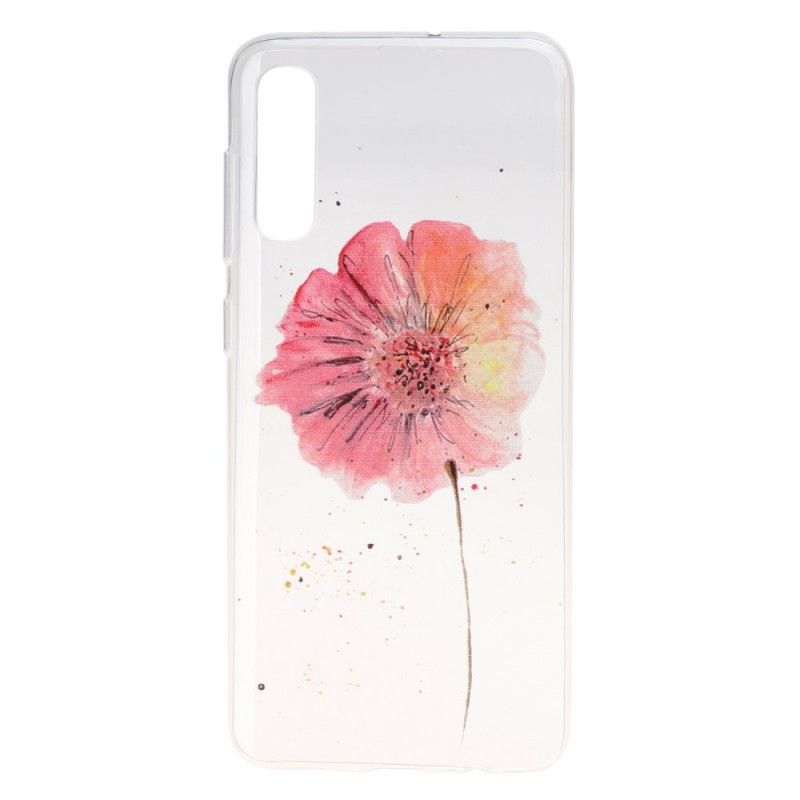 Hülle Samsung Galaxy A50 Transparente Aquarellmohnblume