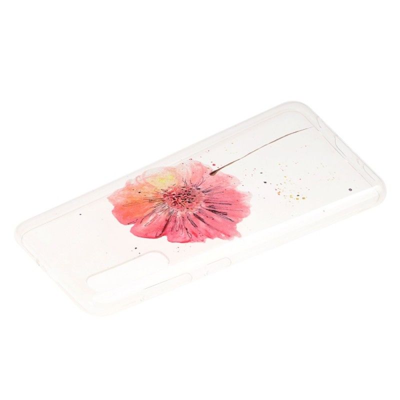 Hülle Samsung Galaxy A50 Transparente Aquarellmohnblume