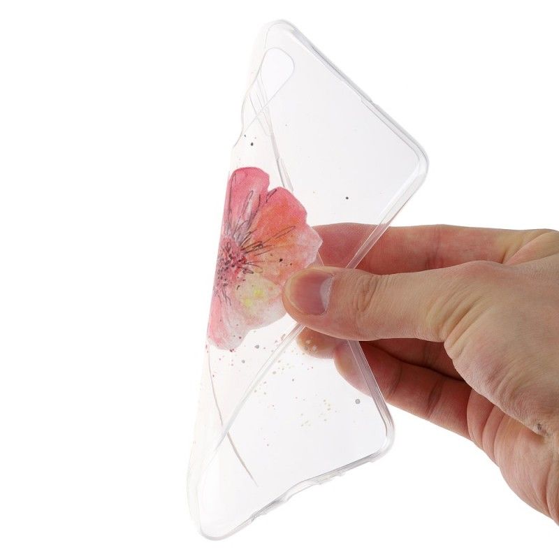 Hülle Samsung Galaxy A50 Transparente Aquarellmohnblume
