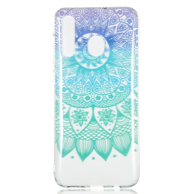 Hülle Samsung Galaxy A50 Transparentes Blaues Mandala