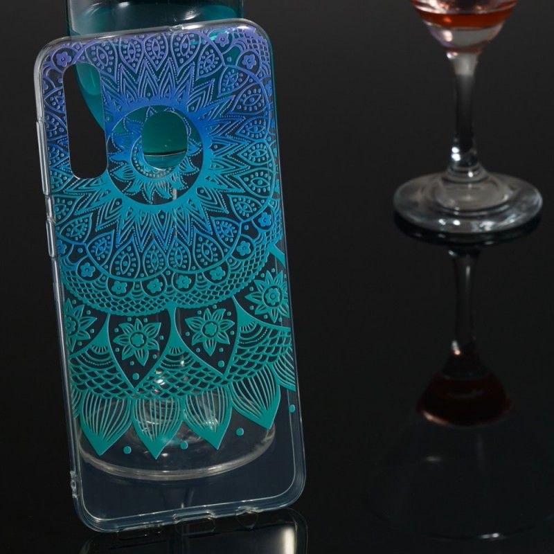 Hülle Samsung Galaxy A50 Transparentes Blaues Mandala