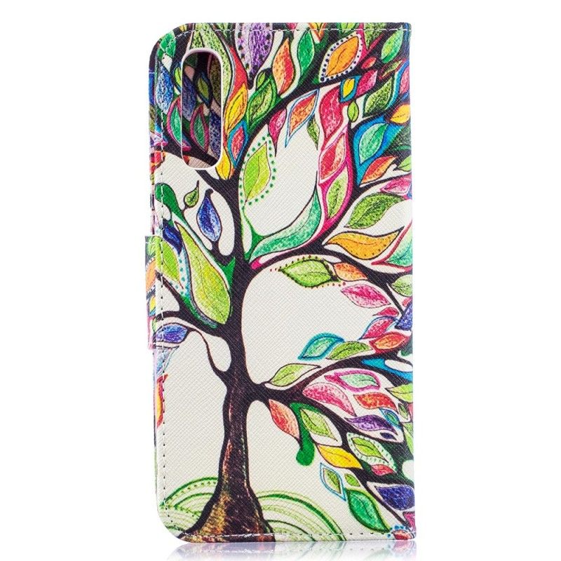 Lederhüllen Für Samsung Galaxy A50 Farbiger Baum