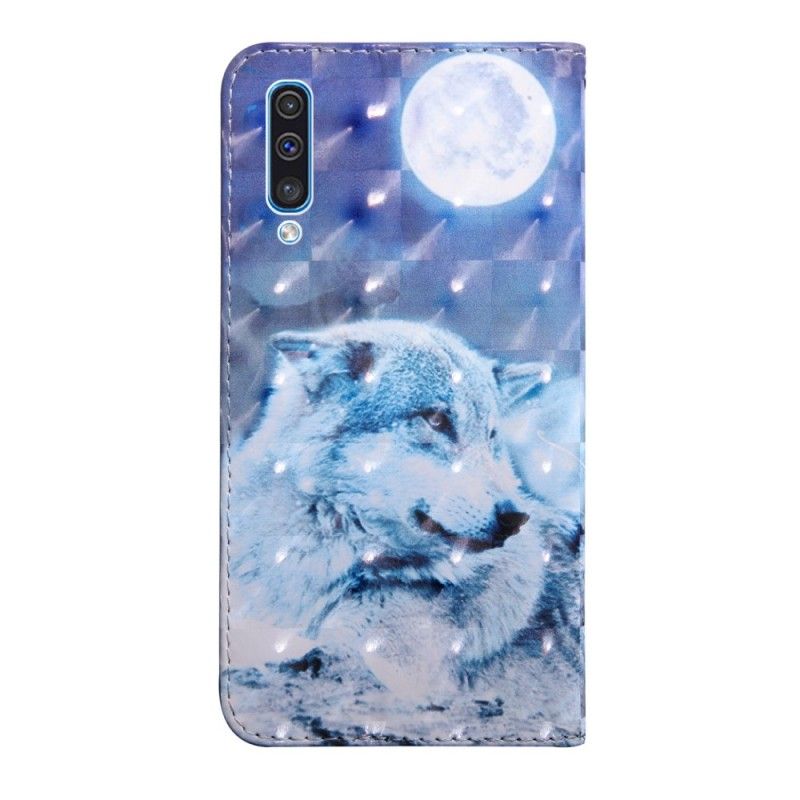 Lederhüllen Samsung Galaxy A50 Mondscheinwolf