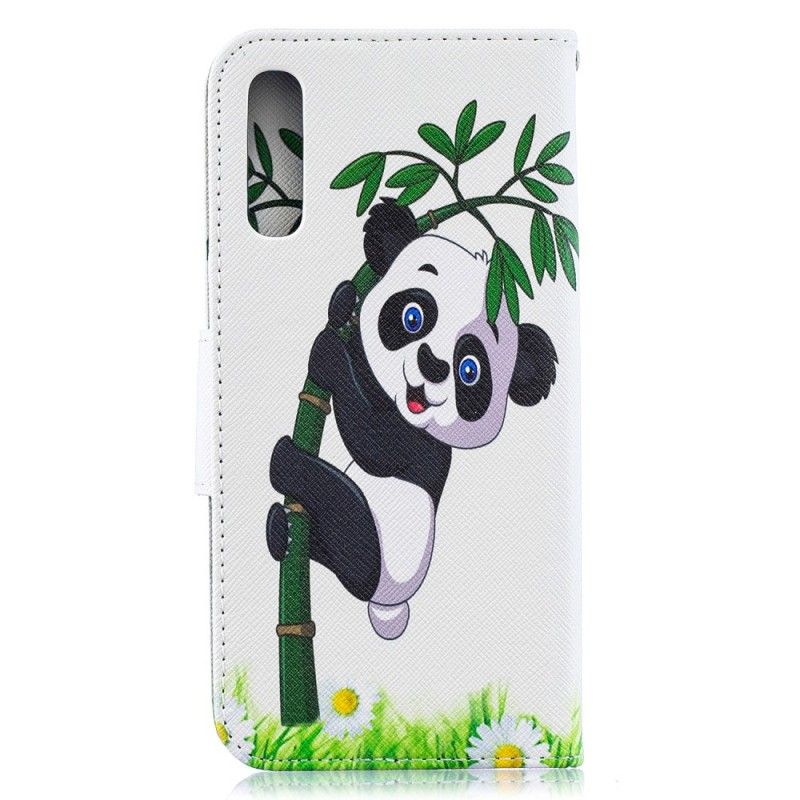 Lederhüllen Samsung Galaxy A50 Panda Auf Bambus