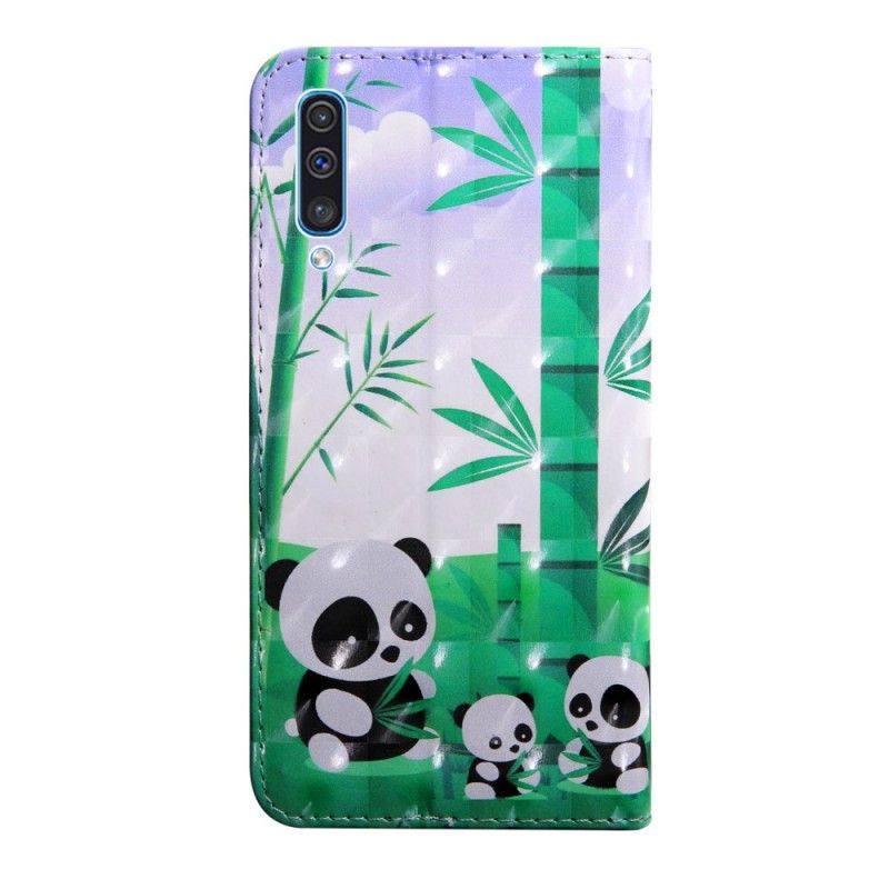 Lederhüllen Samsung Galaxy A50 Panda-Familie