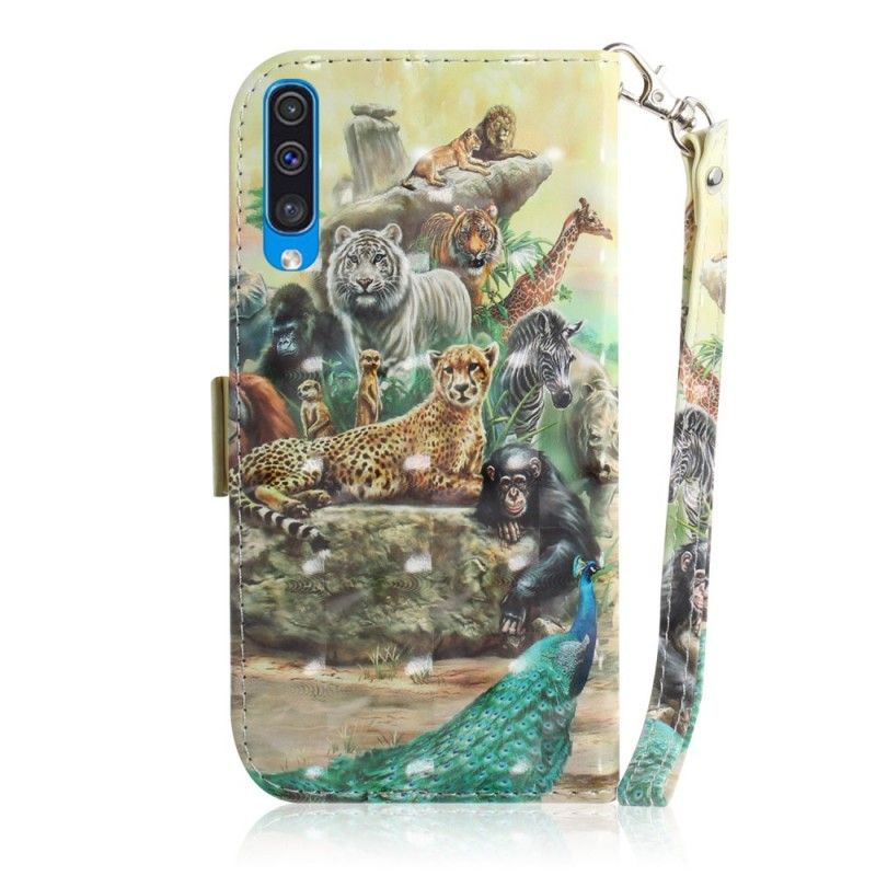 Lederhüllen Samsung Galaxy A50 Tangasafari-Tiere