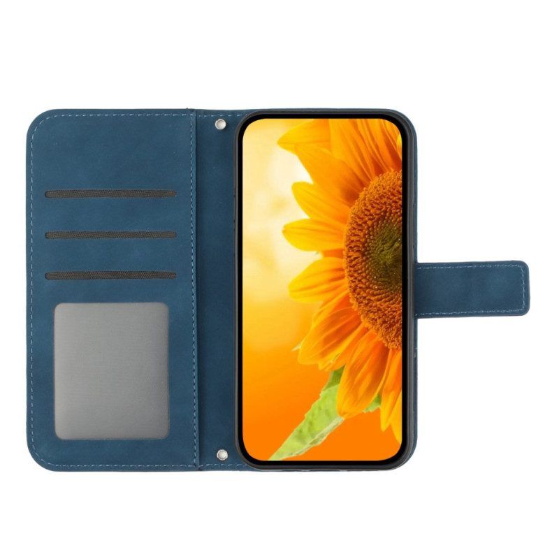 Lederhüllen Für Xiaomi Redmi Note 12 Pro Plus Blume Mit Schlüsselband