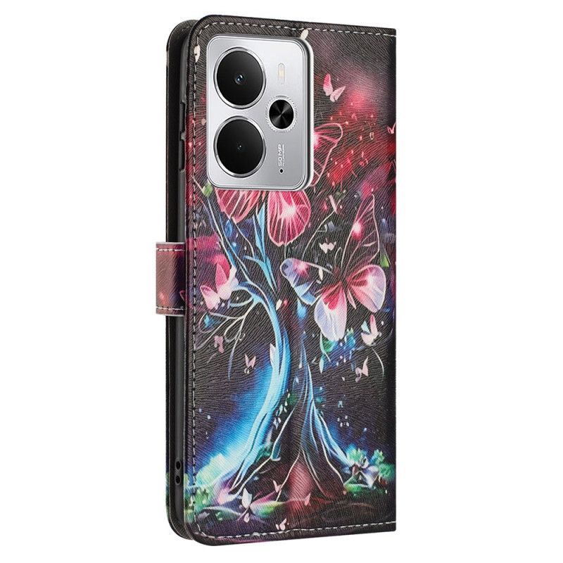 Lederhüllen Realme 14t 5g Baum Und Schmetterlinge