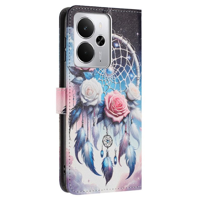 Lederhüllen Realme 14t 5g Blumenmuster Und Traumfänger