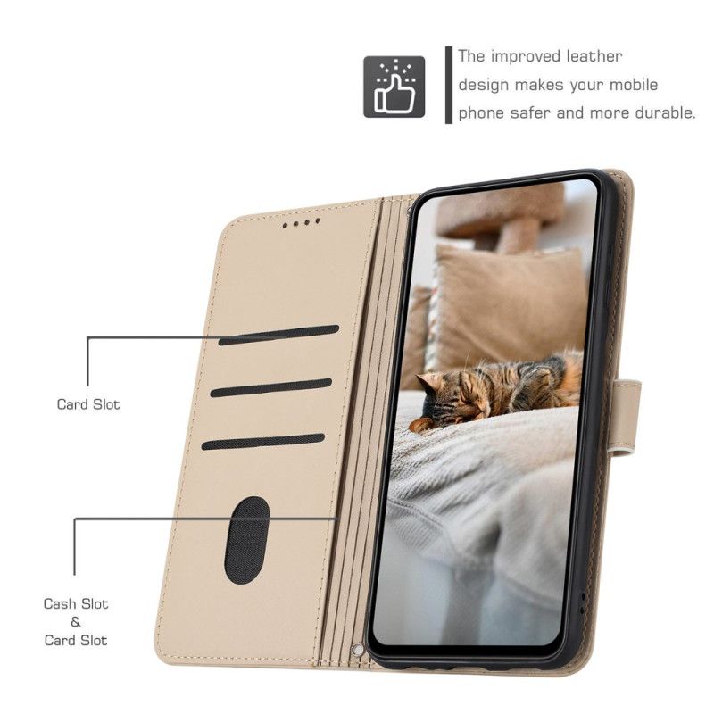 Lederhüllen Realme 14t 5g Handyhülle Katzenhaufen Mit Lanyard