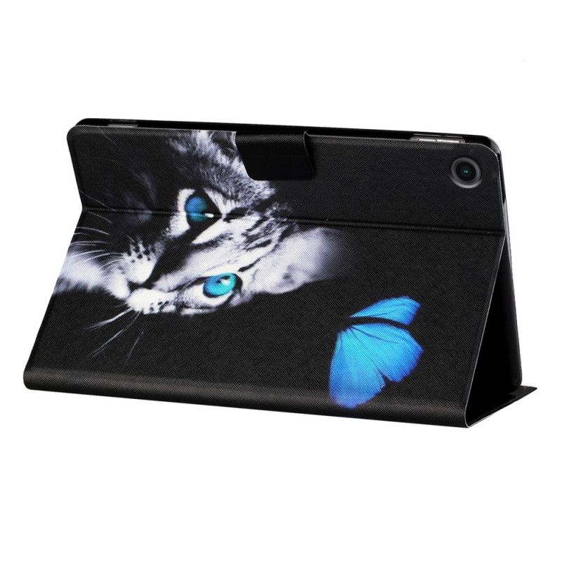 Lederhüllen Samsung Galaxy Tab A8 (2021) Blaue Katze Und Schmetterling