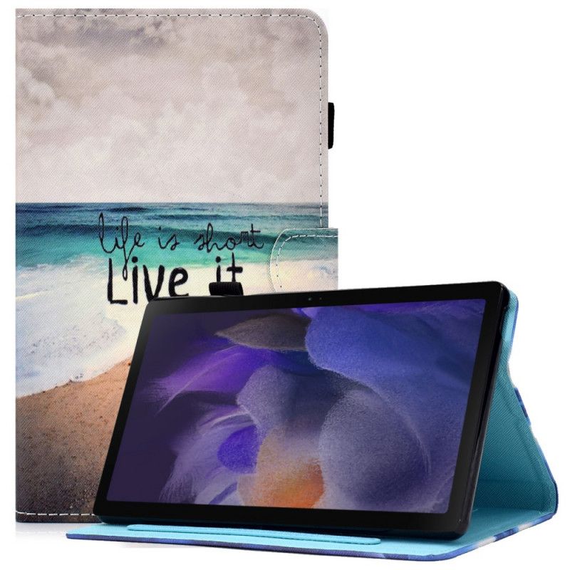 Lederhüllen Samsung Galaxy Tab A8 (2021) Das Leben Ist Ein Kurzer Strand