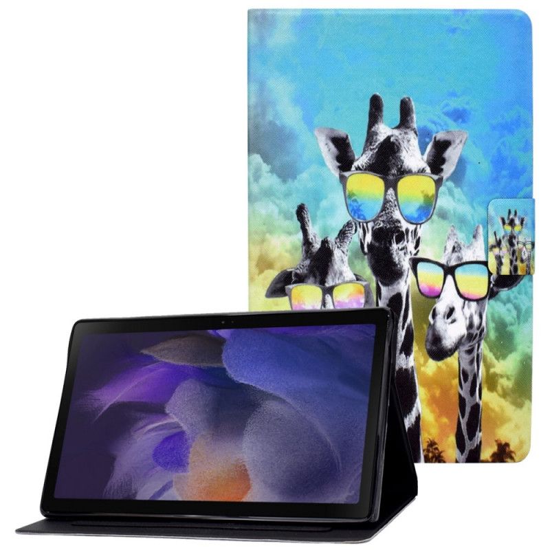 Lederhüllen Samsung Galaxy Tab A8 Handyhülle (2021) Funky Giraffen