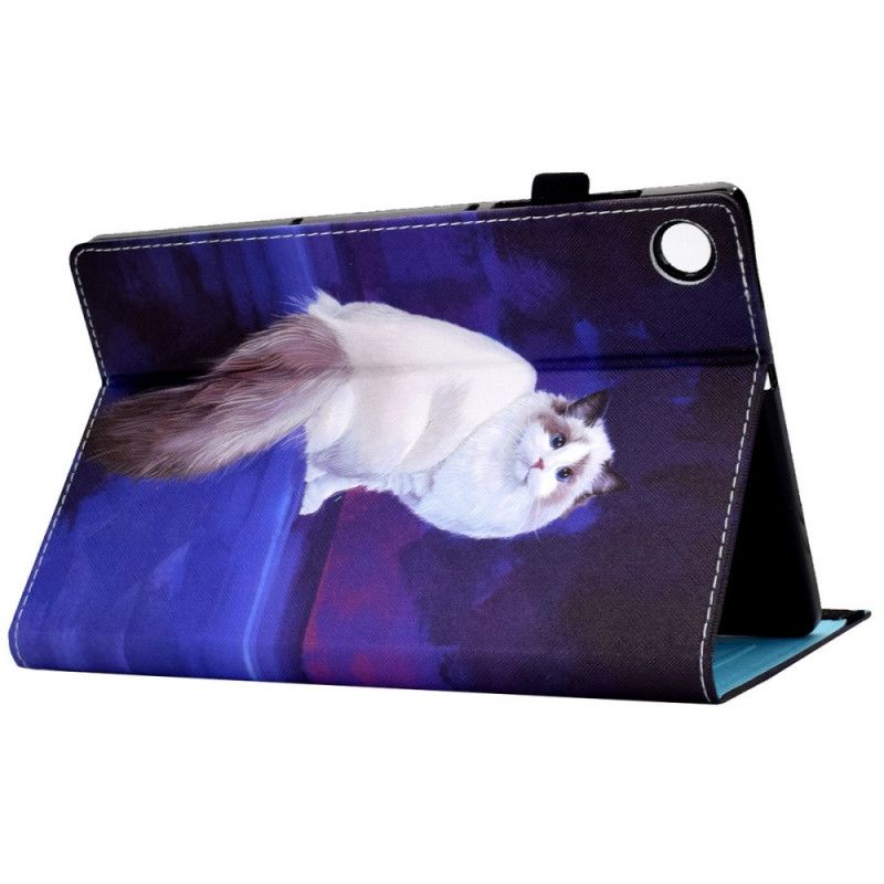 Lederhüllen Samsung Galaxy Tab A8 Handyhülle (2021) Weiße Katze